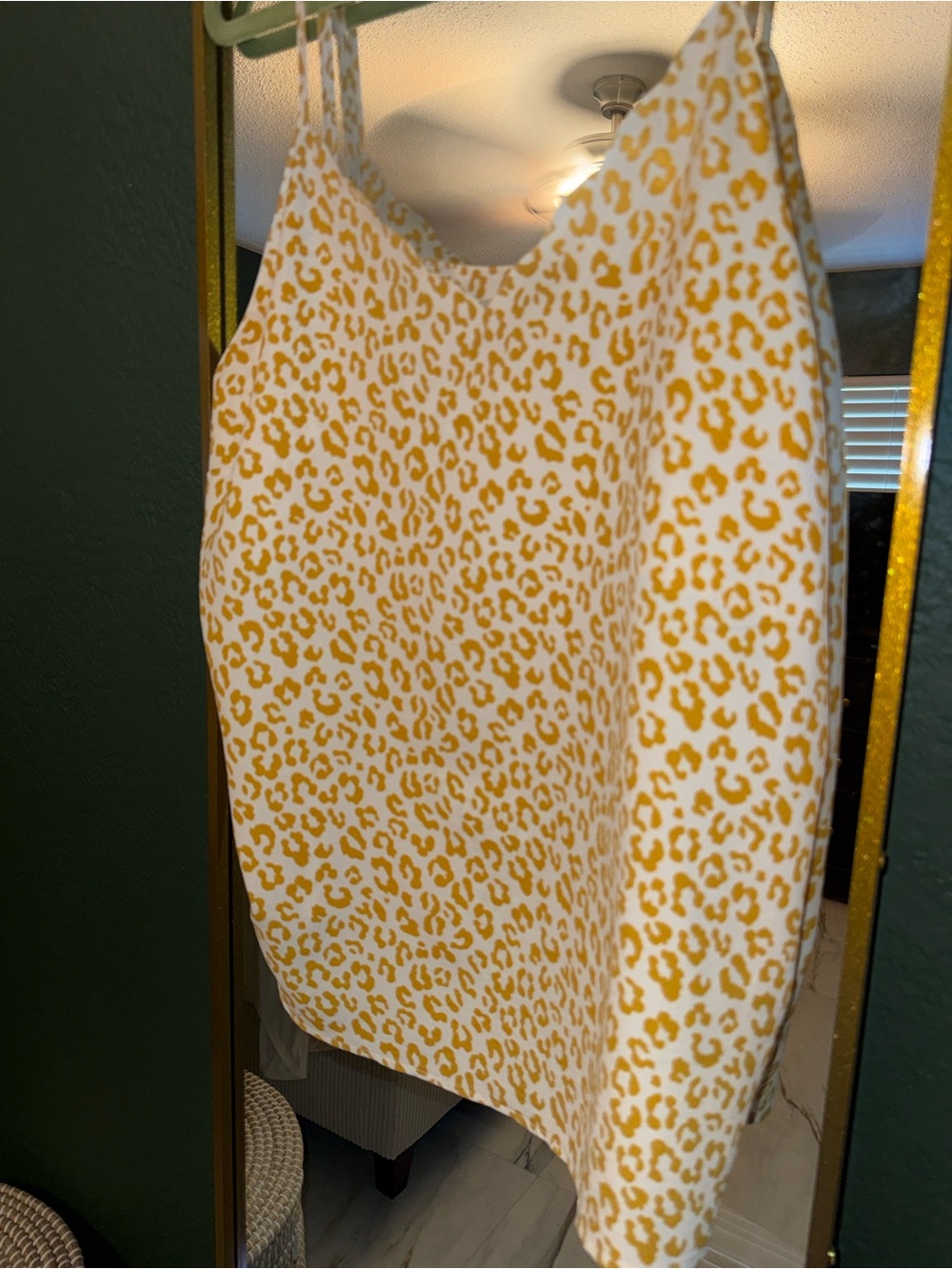 miami Yellow Leopard Print Spaghetti Strap Cami